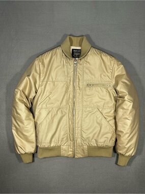 Vintage Vanderbilt Mens Size S Tan Bomber Jacket Made USA Insulated Zip Coat